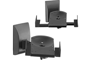 Suptek Staffa di montaggio a parete per altoparlante da scaffale a doppio morsetto laterale per diffusori audio di grandi dimensioni circostanti, può contenere fino a 30kg ogni SPM201XL, Nero