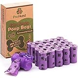 Pro Hund 300 Hundekotbeutel Biologisch Abbaubar mit Beutelspender und Leinenclip / Kotbeutel mit dezentem Lavendelduft / Lila Hundetüten