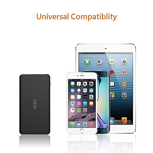 Okzu Slim 5000Â mAh Tipo C input/output caricabatterie portatile Power Bank, batteria esterna, ultra sottile, compatto e leggero per iPhone 7/6s/6, Samsung Galaxy, Nexus, HTC, Huawei e altri
