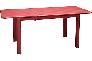 PROLOISIRS Rendez vous déco Table de Jardin EOS Extensible Rouge 130/180cm