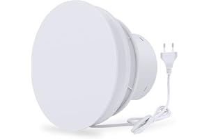 HUGOOME 100mm Ventilateur d'extraction, 95m³/h Extracteur d'Air avec Clapet Anti-Retour, Ventilateur de Fenêtre et Mural Pour Cuisine Salle de Bain Serre et Garage 4 Pouce