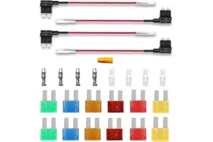 BeiLan 4 Stück Mikro Größe Autosicherungen Stromdieb, Stecksicherung Verteiler Flachsicherungsadapter mit 12 stücke sicherung (5A/7.5A/10A/15A/20A/30A) mit 1 stücke Sicherungsabzieher