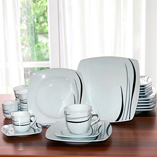 Preisvergleich Produktbild 42tlg. Kombiservice Nero Retsch Arzberg