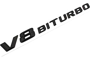 BOOST-KEY.COM VmG-Store 3D Emblem V8 Biturbo Schriftzug Kunststoff mit Schaumstoff-Kleberückseite Badge (Schwarz Matt)
