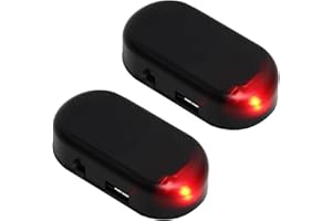 CAIHINIER 2pcs L'alarme Solaire de Voiture, Alarme de Voiture Lumière,Alarme Voiture Anti vandalisme,Avertissement de Solaire Système Anti-vol Flash, Alarme Factice Voiture de Sécurité Lampe de Voiture(Rouge)