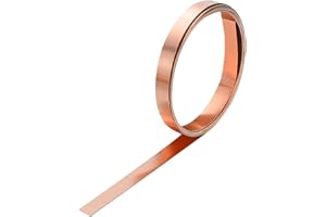 sourcing map Copper Sheet Roll 2500mm x 5mm x 0.08mm, 0.2" x 8.2ft 38 Gauge 99.9% Pure Copper Flashing Strip Metal Foil Plate for Electricity DIY Projects (Multiple Sizes)