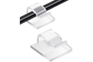 QZKJQDD 70 sztuk uchwytów na kable, organizery do kabli, przezroczyste haczyki samoprzylepne, uchwyty na kable, uchwyty do kabli do zarządzania kablami, mocowania kabli itp. (przezroczyste)