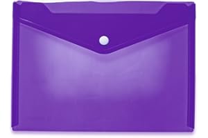 HERMA 20061 Porte-documents A5 transparent violet violet petites pochettes avec bouton pression enveloppe en plastique pour école, université, bureau, voyage