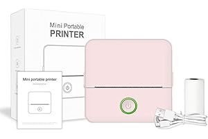 DIFCUL Sticker Printer,Mini Pocket Printer,Thermal Photo Printer,Small Bluetooth Picture Printer,Inkless Sticker Printer Compatible with Android and ios,Printable Photos,Lists,Memo,QR Codes,Notes,Label（Pink）