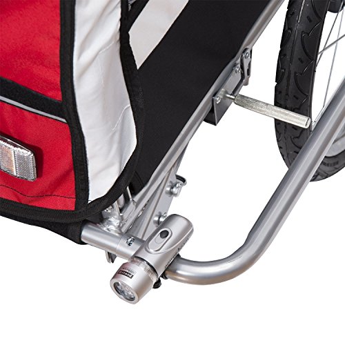 homcom 440-001RD 2 in 1 Fahrradanhänger Jogger 360° Drehbar für Kinder, rot / schwarz - 7