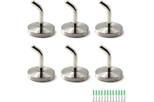 Flomore Acero Inoxidable Tornillos en Ganchos para Plantas Colgantes Utensilios Ganchos para cocinas Montado en la Pared Ganchos para Colgar Gancho de exhibición Paquete de 6 (Tornillos incluidos)