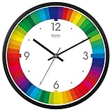 Vinteen Metall Wanduhr Mode Große Regenbogen Quarzuhr Wohnzimmer Schlafzimmer Uhr Tabelle Stillen Moderne Mode Taschenuhr Glas Uhr Und Uhren (Größe : Diameter 40cm)