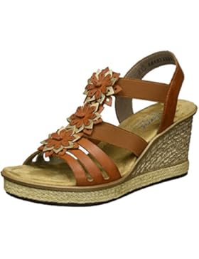 Rieker Damen 67510 Offene Sandalen mit Keilabsatz