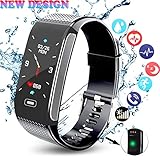 Fitness Armband HR mit Pulsmesser, Aktivitätstracker Fitness Tracker Blutdruck …