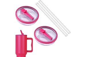 GZWY Pokrywki zamienne do kubków 1,182 ml, 2 sztuki, wielokrotnego użytku, szczelne i pyłoszczelne pokrywki na kubki ze słomką, akcesoria zamienne do kubków Stanley (różowe 2)