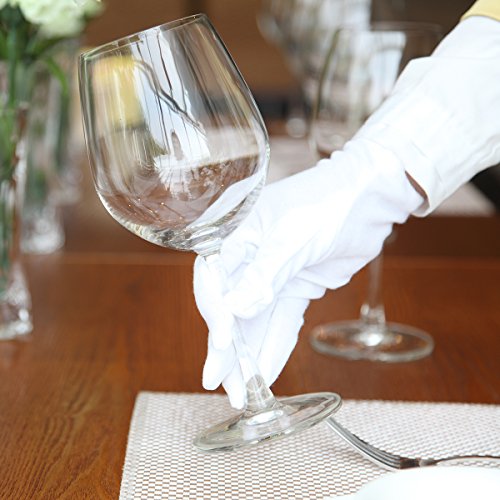 FOXNOVO 8 Paare weiße Baumwolle Handschuhe weiche leichte Arbeit Handschuhe Größe - 5