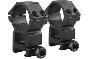 Ranstac 1 Pollici Anelli di Montaggio Scope per Ottica Fucile Alta Profilo 2 Pezzi per 20mm Picatinny/Weaver Rail CJ/MJJ-01 (1 Pollici Anello, Alta Profile, per 20mm Rail)