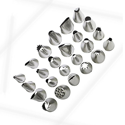 Edelstahl Spritztüllen Set 24 stk. Tüllen Sterntüllen Deko Garniertülle Düse Duesen Tortenspritze Blütenblätter Kuchen Suessigkeit Dekoration Tools Set - 3