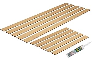 PARTY DECOR Extended Wall Panelling kit, Pk 5 1000 x 100 x 9mm Vertical MDF + 5 x 500 x 100 x 9mm Horizontal MDF Panels, Feature Wall Stripwood Pack & Adhesive Included, Simple mounting Set