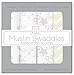 SwaddleDesigns X-Large Cotton Muslin Swaddle Blankets, Sterling Starshine, Set of 4