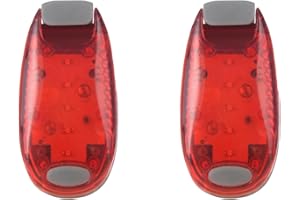 RUOGUWUYE Clip-on LED bike lights, flashing lights - high visibility, waterproof, 5 LED lights for night running, cycling, jogging, children and pets, suitable for bike helmet tail lights