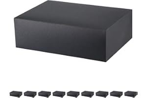 PKGMAGIC 10 Boîtes Cadeaux Vide 24,13 x 16,51 x 7,62 CM Noir Boîtes Cadeaux avec Couvercles, Boîtes Cadeaux Vrac pour Mariage, Anniversaire, Boîtes de Proposition Groomsman pour Les Cadeaux Légers