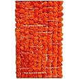 Sphinx Artificial Marigold Fluffy Flowers Garlands for Decoration - (Dark Orange, 5 Pieces)