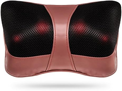 JUFIT Shiatsu Pillow Massager Deep Kneading Massage with Heat for Relieving Back Neck and Shoulder Pain