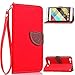 Produktbild Qiaogle Telefon Case - PU Leder Wallet Schutzhülle Case für Cubot Rainbow 3G / 4G (5.0 Zoll) - SD07 / Rote