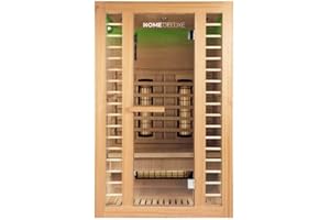 Home Deluxe – Infrarotkabine REDSUN M Deluxe – 120 x 105 x 190 cm - für 2 Personen, 5 Vollspektrumstrahler, Holz: HemlocktanneI Infrarotsauna, Sauna, Wärmekabine, Infrarot