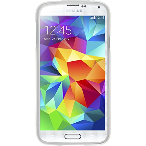 PhoneNatic Funda de silicona para Samsung Galaxy S5 Neo - brushed blanco - Cover Cubierta   protector de pantalla