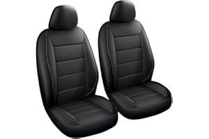 SOBONITO Car Seat Covers, Front Seats, Art Nappa Leather, Seat Cover Set, Universal, Car Seat Covers (Black Line)