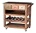 Produktbild SIT-Möbel Scandi 4387-01 Küchenwagen, 3 Ablagaeflächen & 3 bemalte Schubladen, aus Sheesham-Holz, natur, 78 x 82 x 49 cm
