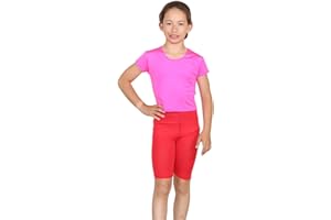 janisramone Girls Kids New Plain Stretchy Dance Gymnastics Sports PE School Game Summer Cycling Shorts Pants