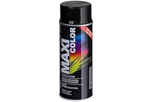 Maxi Color New Quality Lakier w sprayu, połysk, 400 ml, uniwersalny lakier nitrocelulozowy, szybkoschnąca farba w sprayu (RAL 9005 czarny błyszczący)