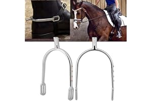 HEEPDD Éperons pour Femmes, Placage de Chrome en Alliage de Zinc ou de Cuivre Placage de Courroies Jaunes avec Une Décoration en pour Dames Jeune Fille[Silver] Éperons