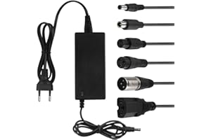 NAVESO Ladegeräte für Scooter, E Scooter Ladegerät, Hoverboard Ladekabel, Ebike 42V Akkuladung Elektrofahrrad 36V mit 3 Poligem, Elektroroller Ladegerät mit 5 Anschlüssen für Scooter Elektrisch