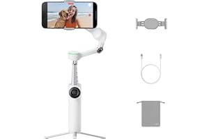 Insta360 Flow 2 Pro Weiß – Der branchenerste KI-Smartphone-Gimbal mit Apple DockKit, innovatives 360°-Schwenk-Tracking, frei neigbar, Stativ/Selfie-Stick integriert, mobiler Vlog-/Reise-Stabilisator