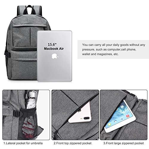 Vbiger Rucksack Laptop Rucksack Daypack Tagesrucksack mit Ladeanschluss - 3