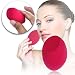 DE'LANCI Professional Oval Cosmetic Cream Powder Blush Makeup Brush+ Cosmestic Sponge Blender Flawless Puff+Silicone MakeUp Washing Brush Scrubber Board Cosmetic Clean Tool-3 in 1 Travel Makeup Tool Set