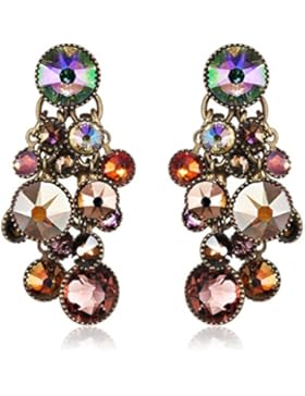 Konplott Damen-Ohrhänger Waterfalls Messing Glas mehrfarbig - 5450543300719