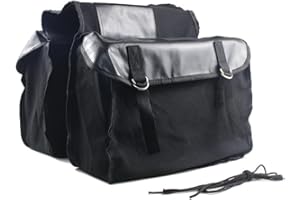 Lidzopas Bolsas para sillín de motocicleta, bolsa de lona para alforjas de motocicleta, alforjas de gran capacidad, bolsa de herramientas laterales universal para motocross, scooter, deportes de