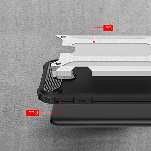 Custodia per Samsung Galaxy J3 Pro 2017/ J330 - Skitic Armatura Rugged Heavy Duty Custodia Doppio Strato TPU + PC Antiurto Protettiva Cover Case per Samsung Galaxy J3 Pro 2017/ J330 Smartphone - Argento