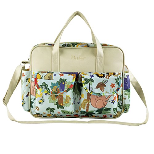 Multifunctional Waterproof Mummy Handbag Baby Diaper Nappy Bag Nursery Changing Bag (Animals Pattern)