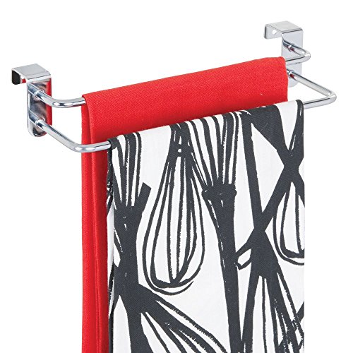 InterDesign 97592EU Metalo Handtuchhalter mit 2 Stangen zum Hängen über die Schranktür, chrom - 3