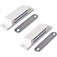 LouMaxx Magnetic Catch Extra Strong - Holding Force 13 kg - Set of 2 in White Magnetic Lock - Door Magnet - Furniture Magnet - Magnetic Cupboard Door - Magnetic Door Closer - Balcony Door Catch
