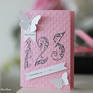 12 Einladungskarten Einladung Einschulung Schulanfang Schule rosa Mädchen Handarbeit binnbonn