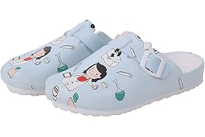 ERLINGO Womens Garden Clogs Shoes, Ladies Clogs in Print Design Slippers Shoes Lightweight Garden Nurse Beach Kitchen Clogs Breathable Indoor Outdoor Slip On Walking Sandals