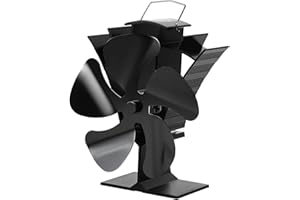 Tomersun Log Burner Fan Newly Designed 5 Blades Mini Heat Powered Fan Fireplace Fans Silent for Home Wood Burning/Log Burner/Fireplace