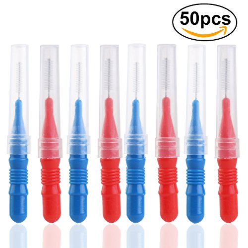UEETEK 50pcs 2.5mm Oral ortodoncia Dental palillo Interdental entre los dientes del cepillo Kit